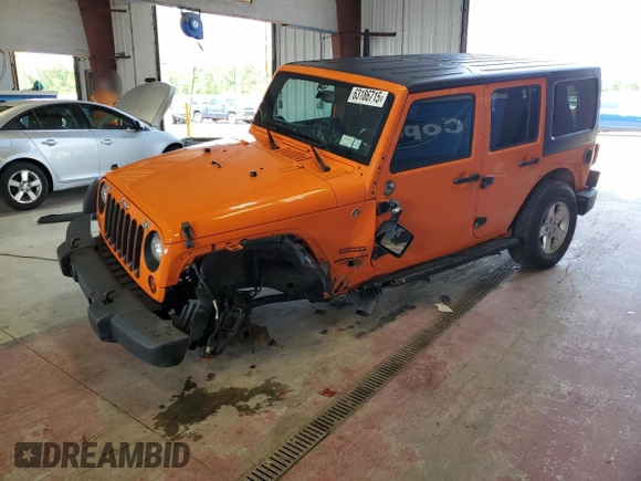 2013 Jeep Wrangler Unlimited Sport with VIN 1C4BJWDG7DL557119, listed as a Copart auction lot 63186715 with 86,241 mi miles and Salvage title. Bid and sale history available at DreamBid. Image 1.