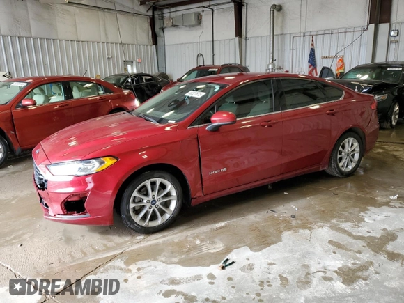 2019 Ford Fusion Hybrid SE with VIN 3FA6P0LU7KR225576, listed as a Copart auction lot 46227675 with 123,478 mi miles and Salvage Title. Bid and sale history available at carsss.com. Image 1.