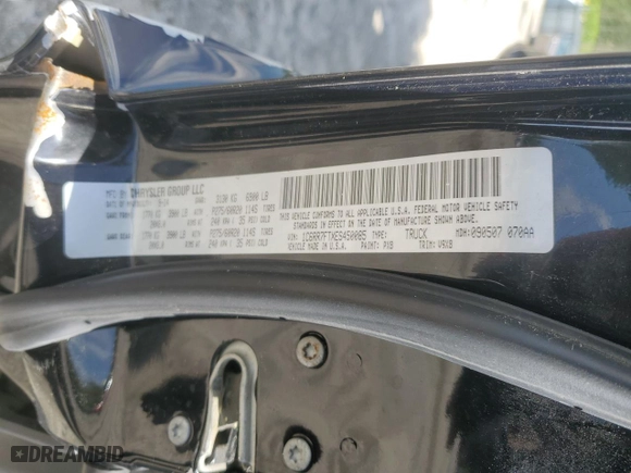 2014 Ram 1500 Express with VIN 1C6RR7FTXES450085, listed as a Copart auction lot 51615515 with 0 mi miles and Non Repairable. Bid and sale history available at carsss.com. Image 13.