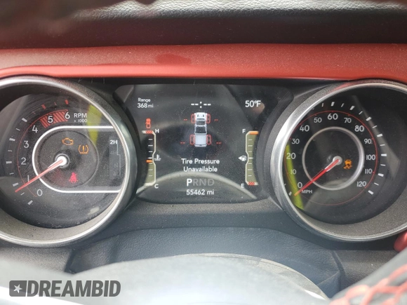 2021 Jeep Gladiator Rubicon with VIN 1C6JJTBM6ML580028, listed as a Copart auction lot 56526085 with 55,462 mi miles and Salvage title. Bid and sale history available at DreamBid. Image 9.