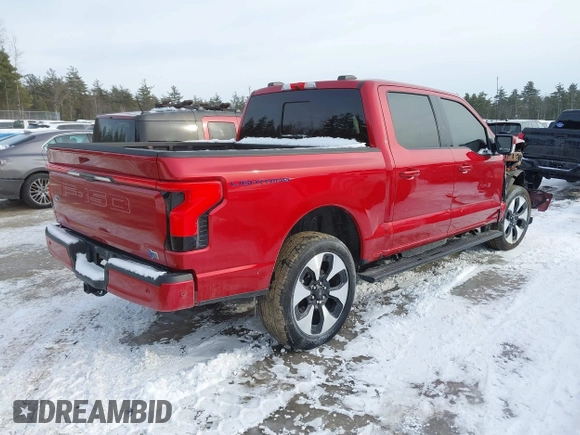2023 Ford F-150 Lightning Pro with VIN 1FT6W1EV2PWG16485, listed as a IAAI auction lot 41496664 with 7,171 mi miles and . Bid and sale history available at DreamBid. Image 4.