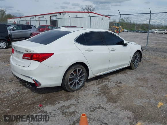 2018 Acura TLX w/Technology Pkg with VIN 19UUB2F58JA004966, listed as a IAAI auction lot 42035498 with 54,124 mi miles. Bid and sale history available at carsss.com. Image 4.
