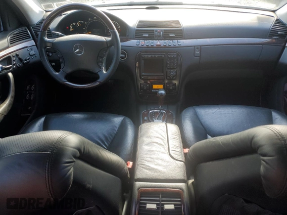 2001 Mercedes-Benz S-Class with VIN WDBNG75J11A162631, listed as a Copart auction lot 52103705 with 215,870 mi miles and Salvage Title. Bid and sale history available at carsss.com. Image 8.
