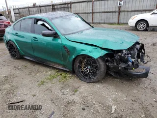 2023 BMW M3 with VIN WBS53AY06PFP08079, listed as a Copart auction lot 48228285 with 9,869 mi miles and Salvage title. Bid and sale history available at DreamBid. Image 4.