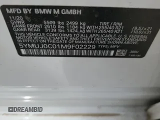 2021 BMW X4 M z VIN 5YMUJ0C01M9F02229, wystawiony jako Copart lot #50816634 z przebiegiem 28 562 mil mil oraz . Historia ofert i sprzedaży dostępna na DreamBid. Obrazek 13.