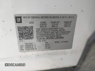 2019 GMC Terrain SLT with VIN 3GKALVEV3KL253496, listed as a IAAI auction lot 41716400 with 181,413 mi miles. Bid and sale history available at carsss.com. Image 9.