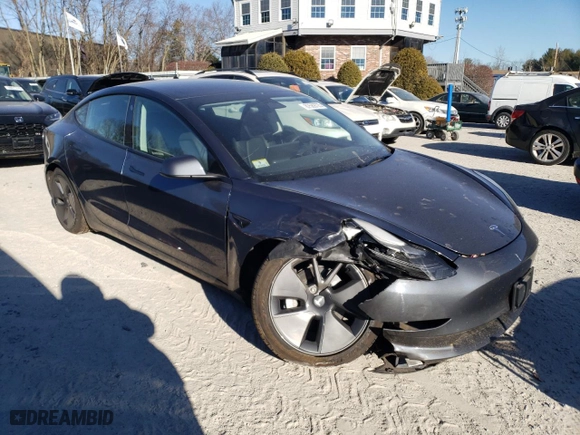 2023 Tesla Model 3 with VIN 5YJ3E1EA2PF573726, listed as a Copart auction lot 87589725 with 23,339 mi miles and Salvage Title. Bid and sale history available at carsss.com. Image 4.