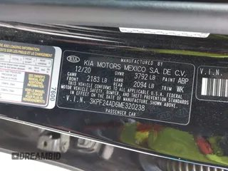 2021 Kia Forte FE with VIN 3KPF24AD6ME320238, listed as a IAAI auction lot 42699035 with 79,058 mi miles and . Bid and sale history available at DreamBid. Image 9.