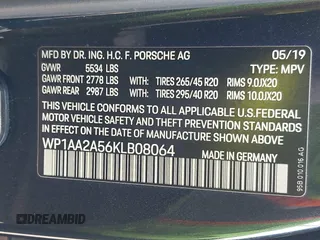 2019 Porsche Macan z VIN WP1AA2A56KLB08064, wystawiony jako IAAI lot #41758891 z przebiegiem 42 557 mil mil oraz . Historia ofert i sprzedaży dostępna na DreamBid. Obrazek 9.