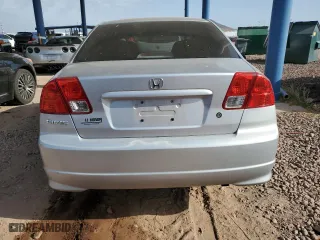 2005 Honda Civic Sdn VP SSRSv with VIN 1HGES16475L018308, listed as a Copart auction lot 51581275 with 0 mi miles and Salvage Title. Bid and sale history available at carsss.com. Image 6.
