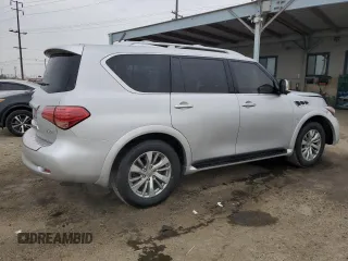 2017 Infiniti QX80 with VIN JN8AZ2NE4H9160839, listed as a Copart auction lot 46557435 with 99,346 mi miles and Salvage Title. Bid and sale history available at carsss.com. Image 3.
