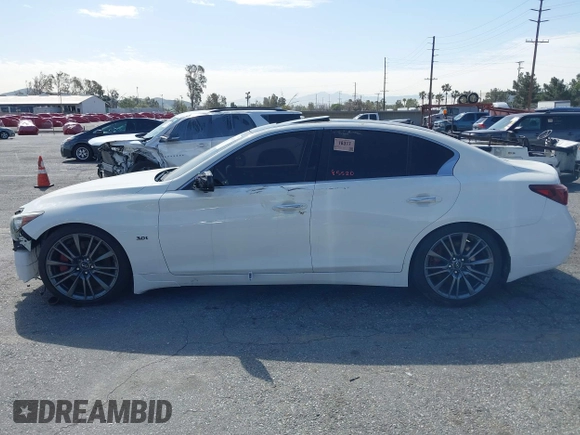 2019 Infiniti Q50 Luxe with VIN JN1EV7APXKM513850, listed as a IAAI auction lot 41689080 with 85,520 mi miles and . Bid and sale history available at DreamBid. Image 14.