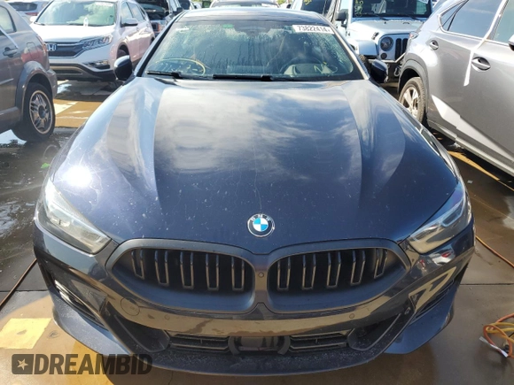 2024 BMW 8 Series 840i with VIN WBAGV2C03RCN18605, listed as a Copart auction lot 73822414 with 0 mi miles and Salvage Title. Bid and sale history available at carsss.com. Image 5.