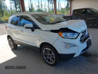 2021 Ford EcoSport Titanium z VIN MAJ6S3KL8MC402081, wystawiony jako IAAI lot #42203667 z przebiegiem 63 159 mil mil oraz . Historia ofert i sprzedaży dostępna na DreamBid. Obrazek 1.