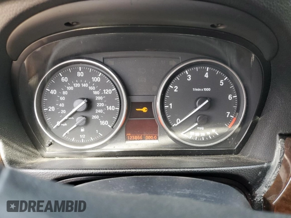 2010 BMW 3 Series 328i with VIN WBAPH5G57ANM34861, listed as a Copart auction lot 52914535 with 123,866 mi miles and Salvage Title. Bid and sale history available at DreamBid. Image 9.