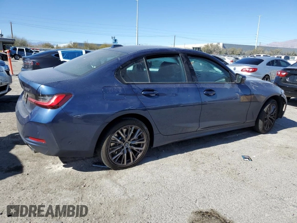 2023 BMW 3 Series 330i with VIN 3MW69FF08P8D62326, listed as a Copart auction lot 45002075 with 15,058 mi miles and Salvage Title. Bid and sale history available at carsss.com. Image 3.