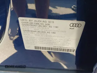 2013 Audi Q5 Premium Plus z VIN WA1LFBFP8DA072733, wystawiony jako IAAI lot #41580863 z przebiegiem 111 527 mil mil oraz . Historia ofert i sprzedaży dostępna na DreamBid. Obrazek 9.