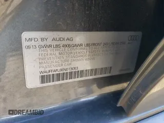 2014 Audi A4 Premium Plus with VIN WAUFFAFL8EN013053, listed as a Copart auction lot 86476864 with 0 mi miles and Salvage Title. Bid and sale history available at carsss.com. Image 13.