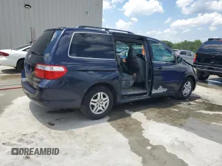 2005 Honda Odyssey EX-L z VIN 5FNRL38775B014777, wystawiony jako Copart lot #56245735 z przebiegiem 222 798 mil mil oraz Szkoda całkowita • Salvage title. Historia ofert i sprzedaży dostępna na DreamBid. Obrazek 3.