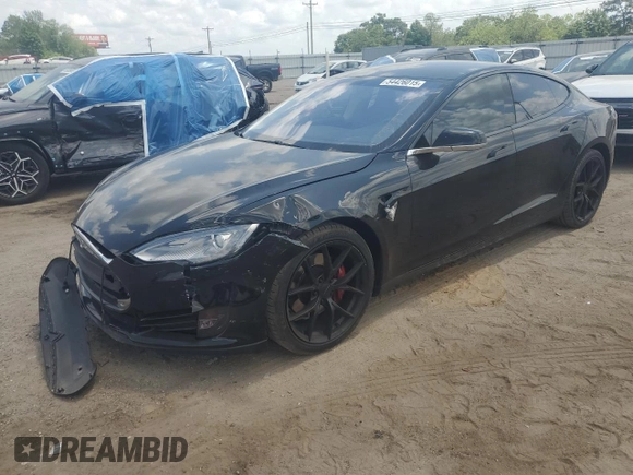 2014 Tesla Model S 60 with VIN 5YJSA1S16EFP50982, listed as a Copart auction lot 54426015 with 76,515 mi miles and Salvage title. Bid and sale history available at DreamBid. Image 1.