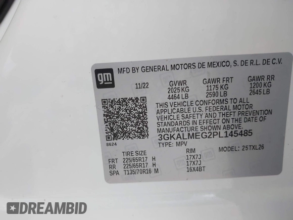 2023 GMC Terrain SLE with VIN 3GKALMEG2PL145485, listed as a IAAI auction lot 41935250 with 49,693 mi miles and . Bid and sale history available at DreamBid. Image 9.