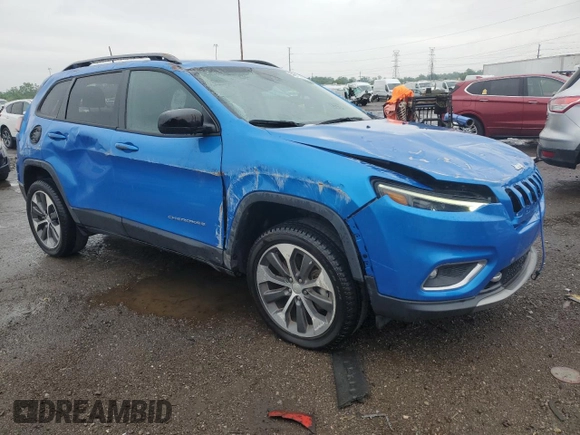 2022 Jeep Cherokee Limited z VIN 1C4PJMDX5ND546710, wystawiony jako Copart lot #59911505 z przebiegiem 1 967 mil mil oraz Czysty tytuł • Clean title. Historia ofert i sprzedaży dostępna na DreamBid. Obrazek 4.