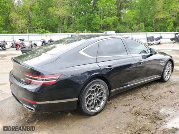 2021 Genesis G80 2.5T with VIN KMTGB4SC5MU045653, listed as a Copart auction lot 47440403 with 35,961 mi miles. Bid and sale history available at carsss.com. Image 3.