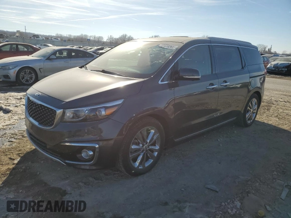 2016 Kia Sedona SX-L with VIN KNDME5C16G6186185, listed as a Copart auction lot 42449365 with 134,760 mi miles and Clean Title. Bid and sale history available at carsss.com. Image 1.