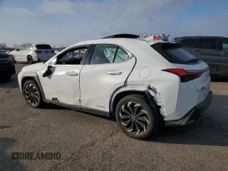 2021 Lexus UX with VIN JTHR9JBH2M2049747, listed as a Copart auction lot 43319555 with 22,606 mi miles and Salvage Title. Bid and sale history available at carsss.com. Image 2.