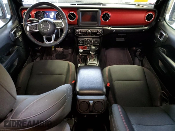 2021 Jeep Wrangler Unlimited Rubicon with VIN 1C4HJXFNXMW732523, listed as a Copart auction lot 40781314 with 23,535 mi miles and Salvage title. Bid and sale history available at DreamBid. Image 8.