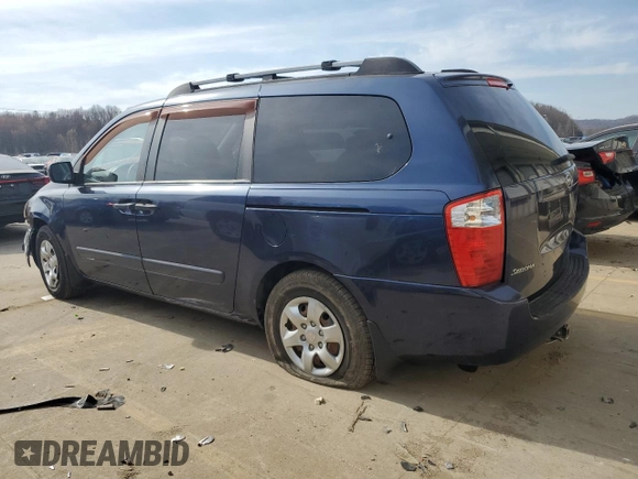 2007 Kia Sedona LX with VIN KNDMB233X76182262, listed as a Copart auction lot 48689735 with 143,041 mi miles and Salvage Title. Bid and sale history available at carsss.com. Image 2.