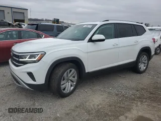 2021 Volkswagen Atlas SEL with VIN 1V2BR2CA2MC595550, listed as a Copart auction lot 45566115 with 57,244 mi miles and Salvage title. Bid and sale history available at DreamBid. Image 1.