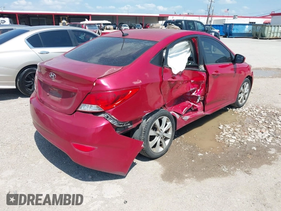 2013 Hyundai Accent GLS z VIN KMHCU4AE6DU350942, wystawiony jako IAAI lot #42417340 z przebiegiem 105 640 mil mil oraz . Historia ofert i sprzedaży dostępna na DreamBid. Obrazek 4.