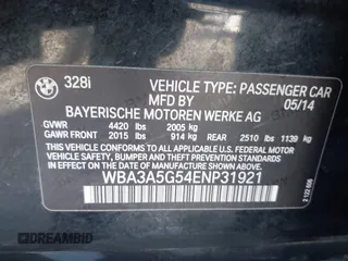 2014 BMW 3 Series 328i z VIN WBA3A5G54ENP31921, wystawiony jako IAAI lot #42374240 z przebiegiem 148 671 mil mil oraz . Historia ofert i sprzedaży dostępna na DreamBid. Obrazek 9.