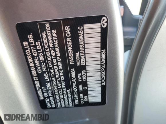 2018 Infiniti QX30 Premium z VIN SJKCH5CP0JA049834, wystawiony jako Copart lot #42970255 z przebiegiem 113 394 mil mil oraz Szkoda całkowita • Salvage title. Historia ofert i sprzedaży dostępna na DreamBid. Obrazek 14.