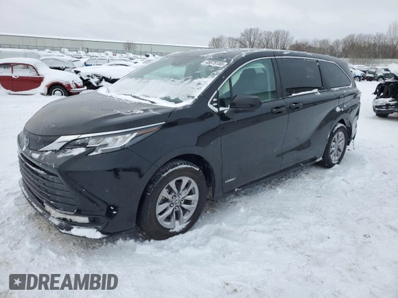 2021 Toyota Sienna LE with VIN 5TDKRKEC8MS049544, listed as a Copart auction lot 45875155 with 70,948 mi miles and Clean Title. Bid and sale history available at carsss.com. Image 1.