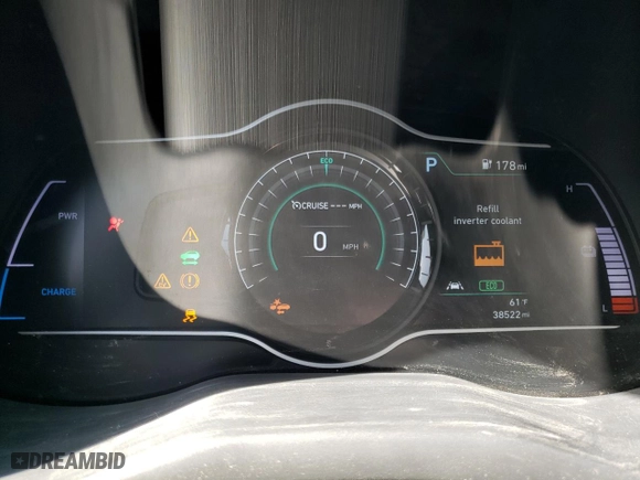2021 Hyundai Kona Electric Ultimate with VIN KM8K53AG6MU110326, listed as a Copart auction lot 83372114 with 38,522 mi miles and Salvage Title. Bid and sale history available at carsss.com. Image 9.