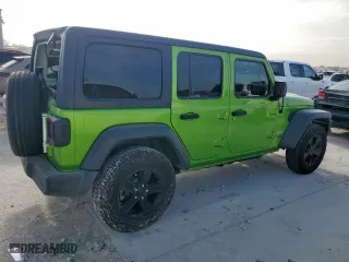 2018 Jeep Wrangler Unlimited Sport with VIN 1C4HJXDN6JW286918, listed as a Copart auction lot 49873765 with 43,787 mi miles and Salvage Title. Bid and sale history available at carsss.com. Image 3.