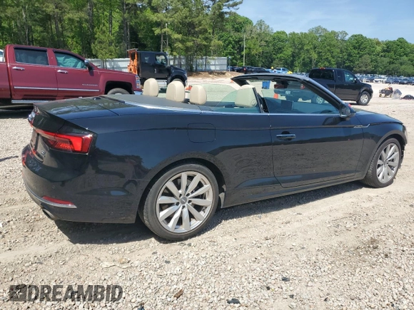 2018 Audi A5 Cabriolet Premium Plus z VIN WAUYNGF59JN009071, wystawiony jako Copart lot #53719285 z przebiegiem 82 038 mil mil oraz Szkoda całkowita • Salvage title. Historia ofert i sprzedaży dostępna na DreamBid. Obrazek 3.