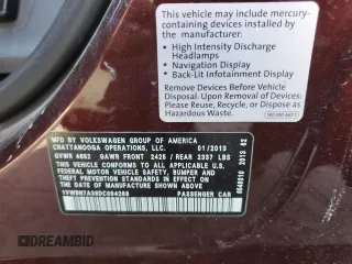2013 Volkswagen Passat SE with VIN 1VWBN7A38DC094268, listed as a Copart auction lot 54378765 with 172,105 mi miles and Clean title. Bid and sale history available at DreamBid. Image 12.