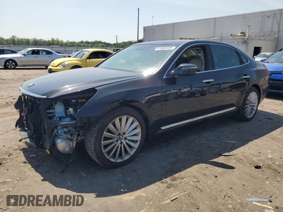 2016 Hyundai Equus Signature with VIN KMHGH4JH4GU101902, listed as a Copart auction lot 61669105 with 115,481 mi miles and Salvage title. Bid and sale history available at DreamBid. Image 1.