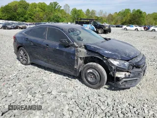 2019 Honda Civic Sedan EX with VIN 19XFC1F37KE015999, listed as a Copart auction lot 53229695 with 38,494 mi miles and Clean Title. Bid and sale history available at carsss.com. Image 4.