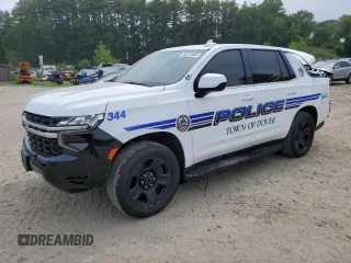 2023 Chevrolet Tahoe Commercial with VIN 1GNSKLEDXPR281527, listed as a Copart auction lot 60215885 with 32,448 mi miles and Salvage title. Bid and sale history available at DreamBid. Image 1.