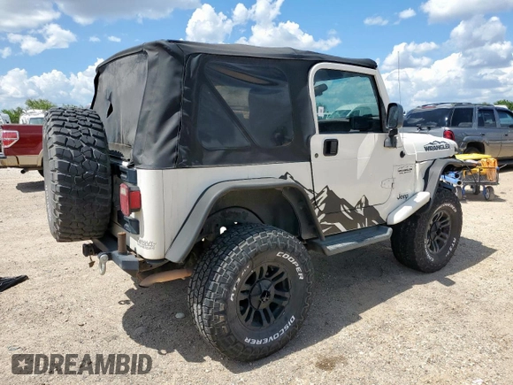 2004 Jeep Wrangler Sport z VIN 1J4FA49SX4P802341, wystawiony jako Copart lot #62752565 z przebiegiem 150 197 mil mil oraz Szkoda całkowita • Salvage title. Historia ofert i sprzedaży dostępna na DreamBid. Obrazek 3.