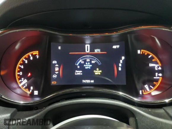 2019 Dodge Durango GT Plus with VIN 1C4RDJDG4KC560629, listed as a Copart auction lot 47756325 with 74,723 mi miles and Salvage Title. Bid and sale history available at DreamBid. Image 9.