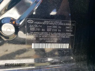 2015 Hyundai Elantra SE with VIN 5NPDH4AEXFH556713, listed as a Copart auction lot 49822005 with 130,100 mi miles and Salvage Title. Bid and sale history available at DreamBid. Image 12.