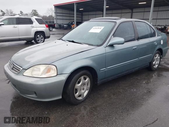 1999 Honda Civic EX z VIN 1HGEJ8643XL010821, wystawiony jako IAAI lot #41602036 z przebiegiem 165 139 mil mil oraz . Historia ofert i sprzedaży dostępna na DreamBid. Obrazek 2.