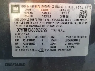 2013 Cadillac SRX Performance Collection with VIN 3GYFNHE36DS582725, listed as a Copart auction lot 50722535 with 137,164 mi miles and Salvage Title. Bid and sale history available at carsss.com. Image 14.