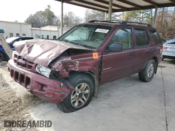 2002 Isuzu Rodeo S z VIN 4S2CK58W924328997, wystawiony jako Copart lot #41454525 z przebiegiem 110 569 mil mil oraz Szkoda całkowita • Salvage title. Historia ofert i sprzedaży dostępna na DreamBid. Obrazek 1.