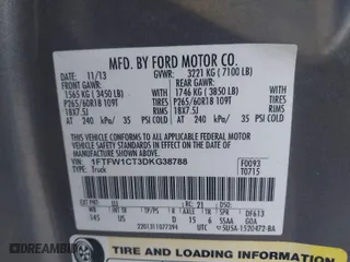 2013 Ford F-150 XL with VIN 1FTFW1CT3DKG38788, listed as a IAAI auction lot 42030091 with 158,213 mi miles. Bid and sale history available at carsss.com. Image 9.